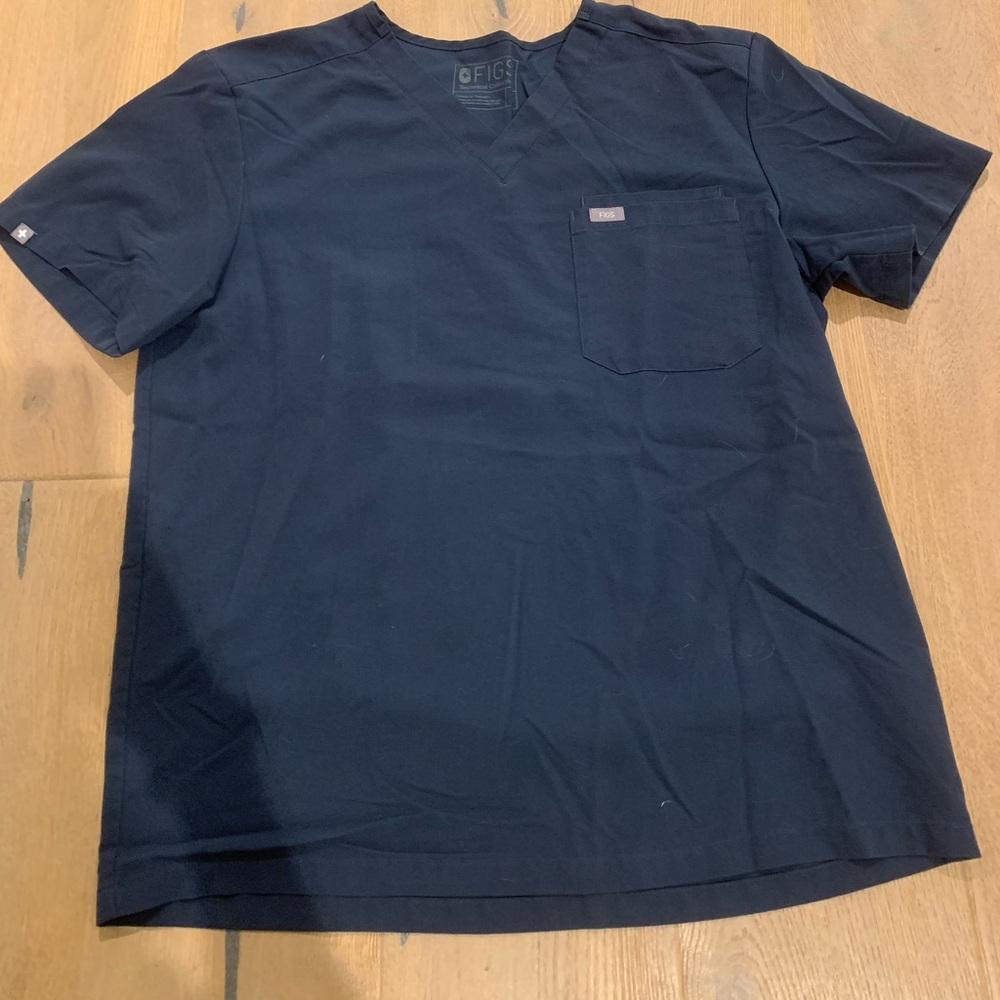FIGS Men's Technical Collection teal Blue Scrub Top large